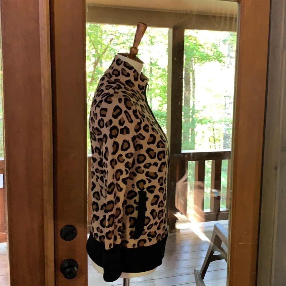 Rachel Zoe leopard print full zip cardigan sweater Size XS - Picture 4 of 11